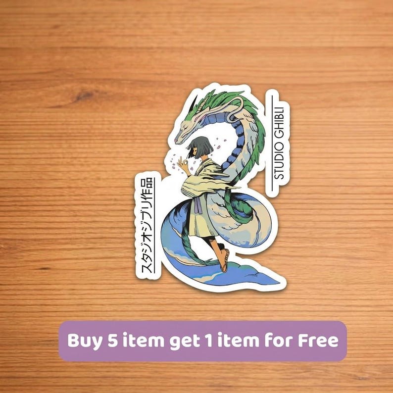 Haku Dragon Sticker, Spirited Away Anime Vinyl Decal, Studio Ghibli Fan ...