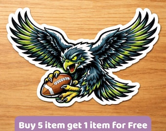 Seattle Football Sticker, Eagle Decal, Waterproof Laptop Car Bottle Decal