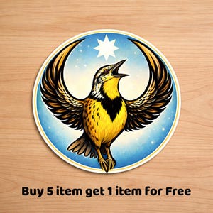 Rebel Bird Stickers, Western Meadowlark, Resistance Bird Vinyl Decal, Waterproof Protest Nature Sticker