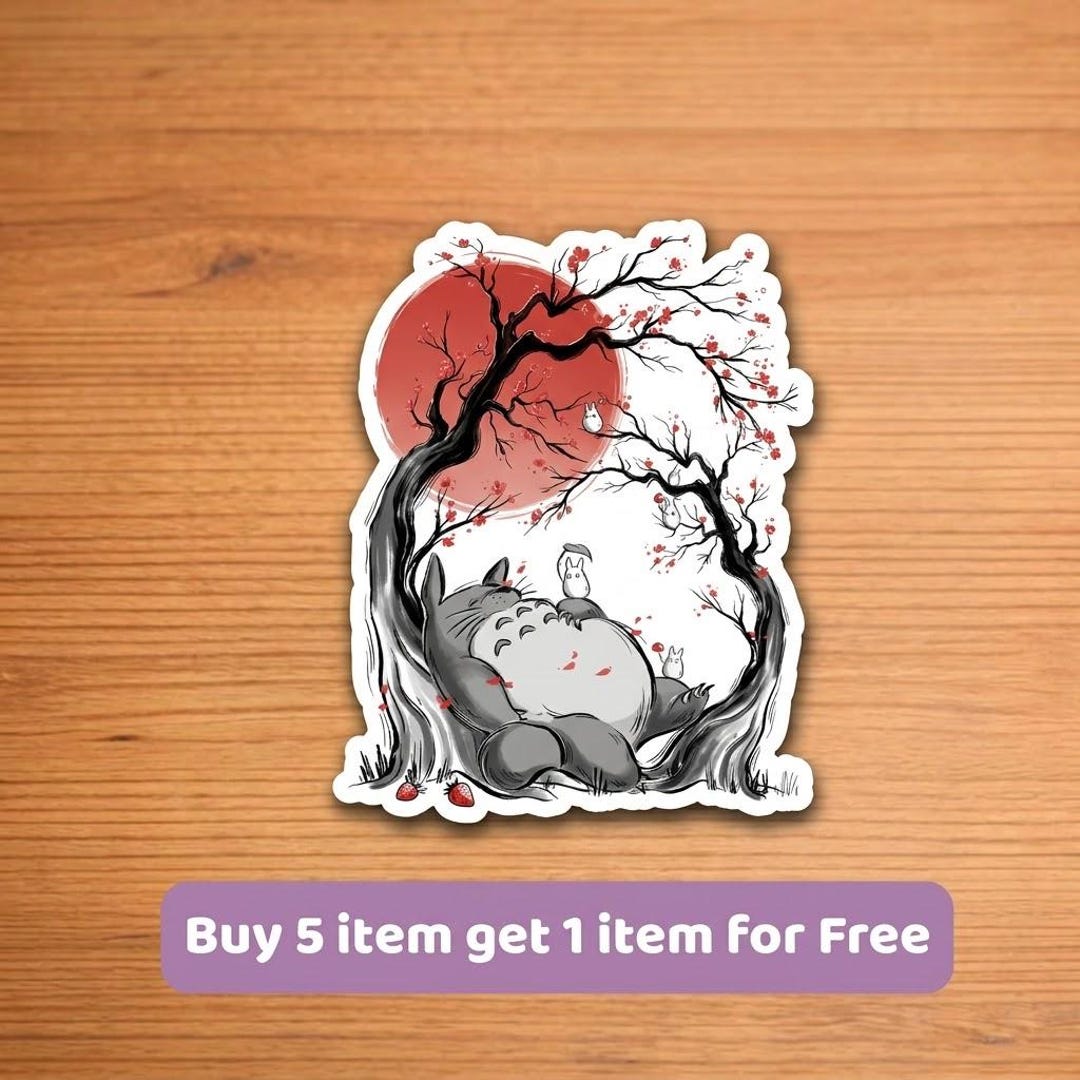 Totoro Sticker, My Neighbor Totoro Vinyl Decal, Studio Ghibli Art ...