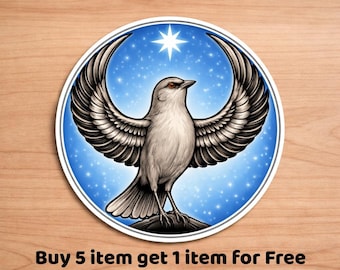 Texas Rebel Mockingbird Sticker, Stand With the Resistance, Anti ICE FDT Waterproof Vinyl Decal