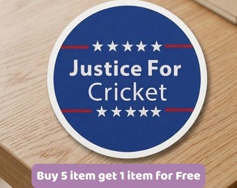Justice For Cricket Sticker, Support Justice Sticker, Protest Awareness Decal, Political Statement Sticker, Laptop Water Bottle Vinyl