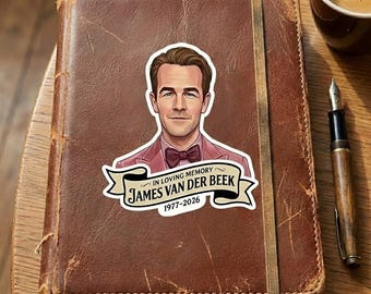 James Van Der Beek Sticker/Car Magnet, 90s TV Star Portrait Vinyl Sticker, Fan Gift, Waterproof Laptop Sticker