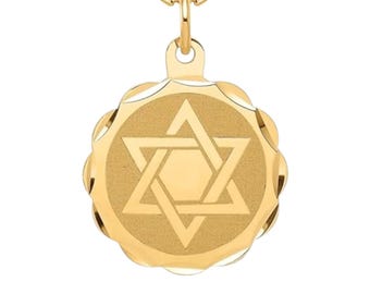 Collar de estrella de David relleno de oro de 14 quilates: joyería judía de plata esterlina