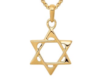 Collar de estrella de David relleno de oro de 14 k: colgante de plata esterlina