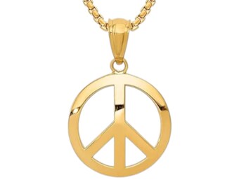 Gold Fill Peace Symbol Necklace: Dainty Minimalist Jewelry