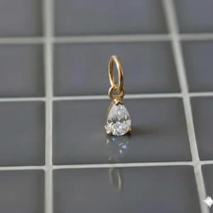 14k Solid Gold Lab-Created Diamond Solitaire Pendant Charm For Jewelry Making