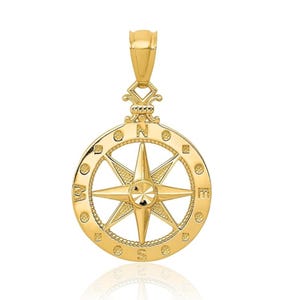 14k Gold Fill Compass Necklace: Dainty Nautical Pendant