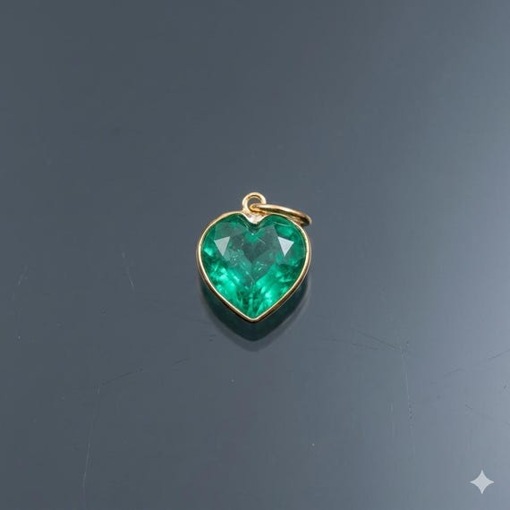Handmade 14k Gold Aquamarine Charm, March Birthstone Heart Charm (7mm)