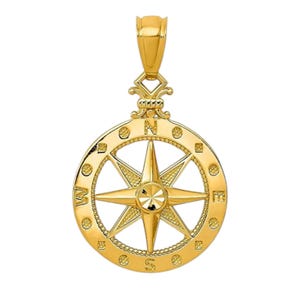 14k Gold Fill Compass Necklace: Dainty Nautical Pendant