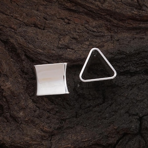 Sterling Silver Triangle Tunnels Plugs, Double Flare (2g-20mm Custom Size)