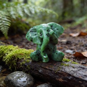 Zoisite Elephant Hand Carved Collector Stone Sculpture