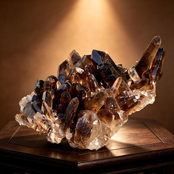 Natural Smoky Quartz Crystal Cluster, Raw Specimen, Healing Crystal for Home Decor & Energy Cleansing
