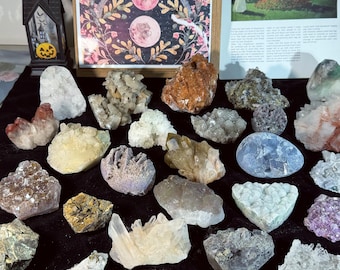 Natural Mineral Specimen Mystery Box, Curated Raw Crystal Specimens, Geodes & Druzy Clusters
