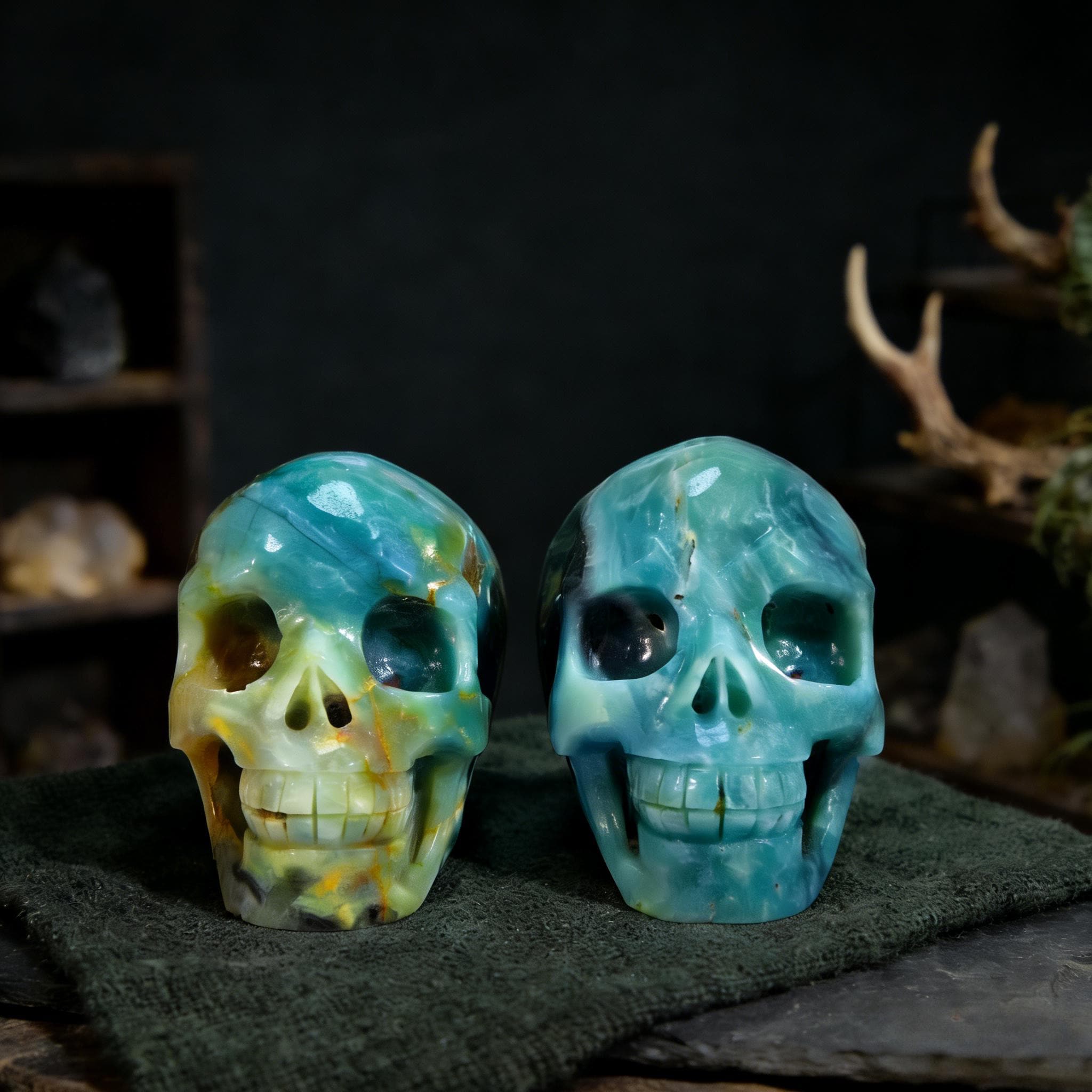 Blue obsidian skull - Etsy 日本