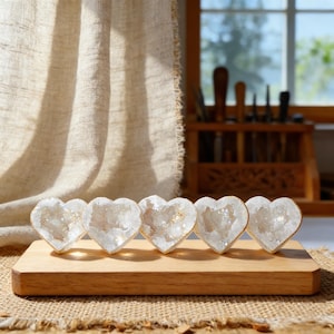 Natürliches Achat Geode Herz, Kristallhöhle Liebesstein, Mini Quarz Druzy Anhänger
