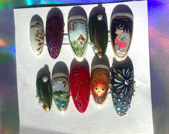Ongles inspirés d'un château en mouvement Hurlant