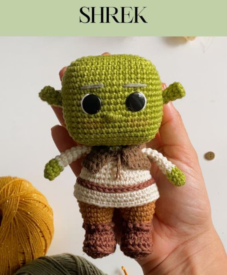 Amigurumi Crochet Pattern Set – Shrek & Fiona Dolls | Fairytale Plush ...