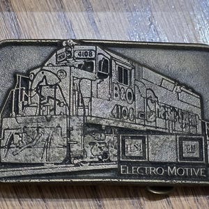 Vintage Brass B&O Railroad Electro Motive Dynabuckle Provo Utah Buckle 4108