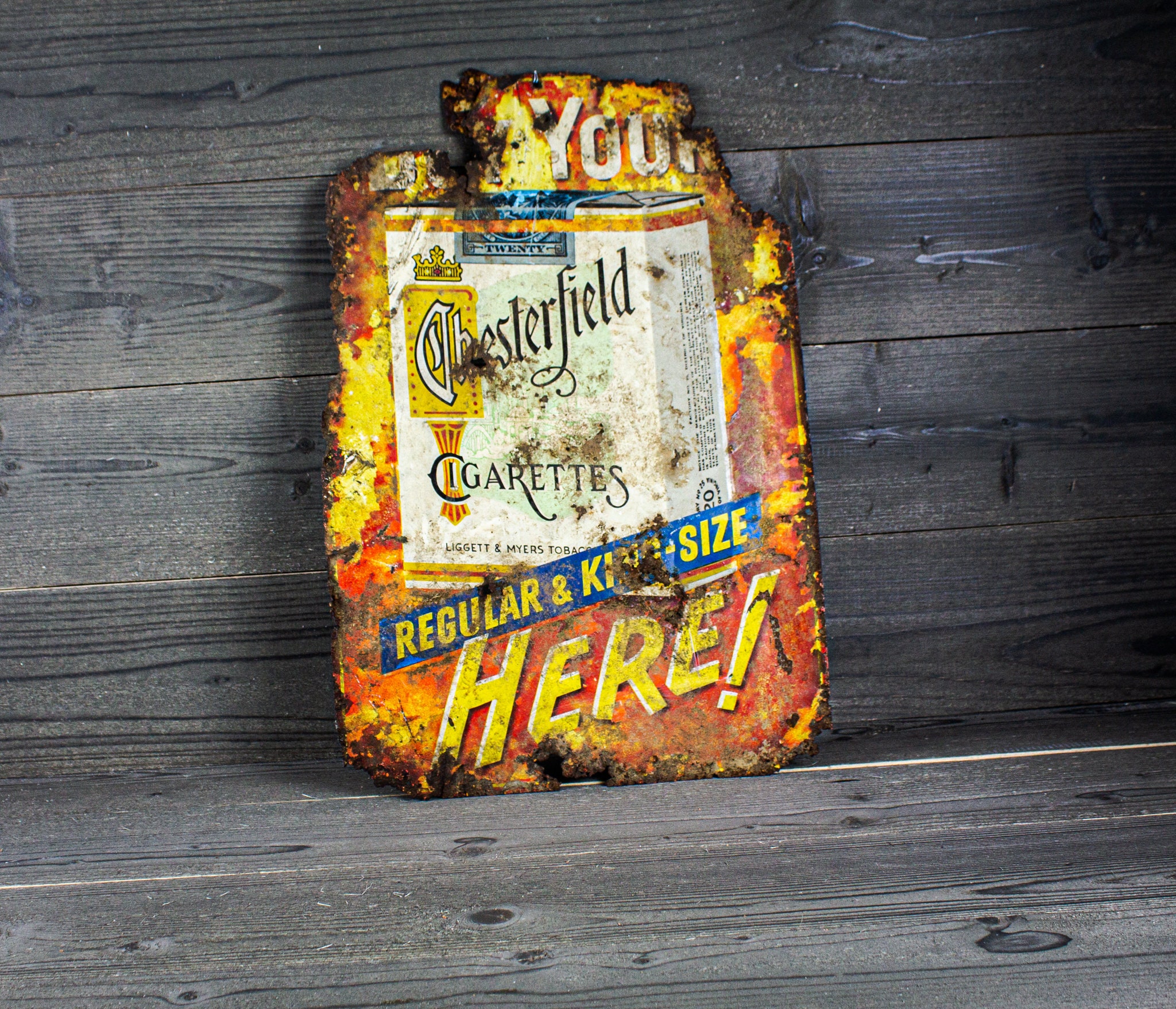 Cigarette Sign Chesterfield Sign for sale | Only 2 left at -75%