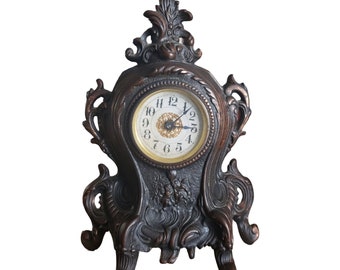 Gorgeous antique art nouveau metal Westclox mantle clock