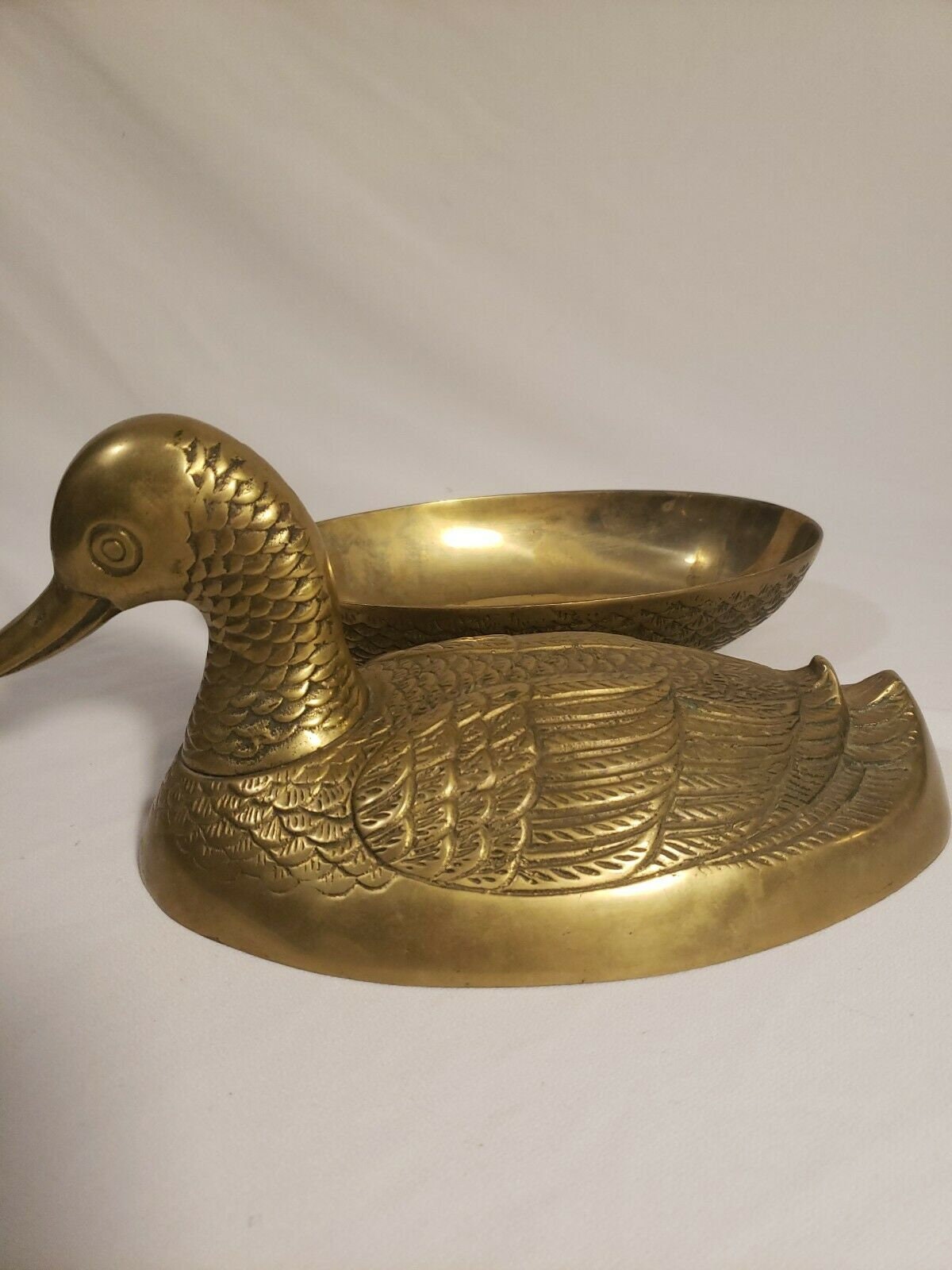 Vintage Mid Century Solid Brass Duck Dish by Leonard Silver Etsy