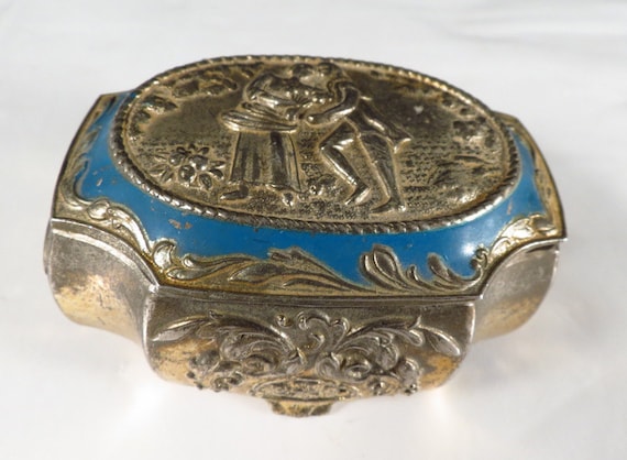 Footed Trinket Box Silver Jewellery Box Footed Box Silver Jewelry Box Oval Box Trinket Box Silver Trinket Box Vintage Trinket Box