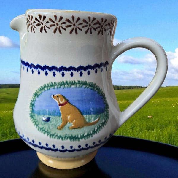 Nicholas Mosse Pottery Pitcher Yellow Labrador Dog Made in Ireland