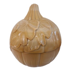 Longaberger Basket Caramel Slag Glass Pumpkin