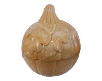 Longaberger Basket Caramel Slag Glass Pumpkin