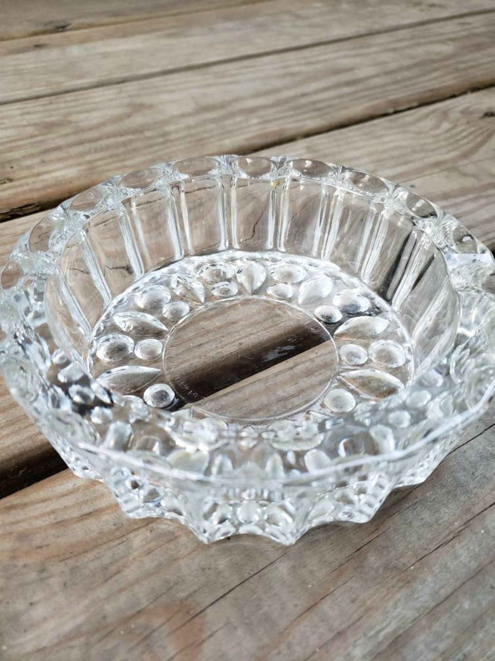 Vintage Heavy Glass Ashtray KIG Indonesia Glass Dish Coin Dish Etsy