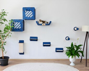 Cat Tower Wall Furniture Set: Shelves, Bed & Scratching Post