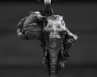 Elephant Pendant, African Elephant Necklace, Wildlife Jewelry, Safari Gift