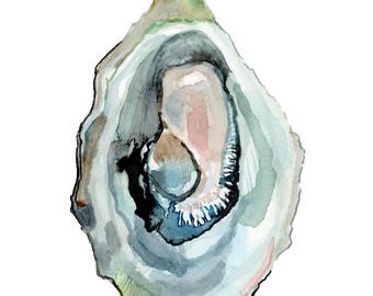 Giclée Oyster 4 Watercolor Print — Archival 100% Cotton Cold-Press Paper — Multiple Sizes