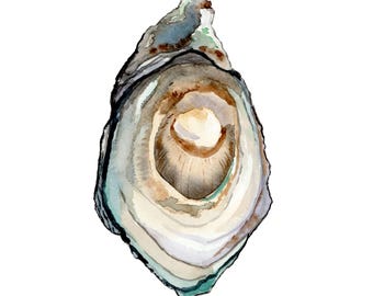 Giclée Oyster 1 Watercolor Print — Archival 100% Cotton Cold-Press Paper — Multiple Sizes