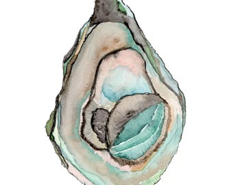 Giclée Oyster 2 Watercolor Print — Archival 100% Cotton Cold-Press Paper — Multiple Sizes