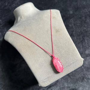 Micro Macrame small stone Rhodonite AAA Quality Necklace: Handmade Bohemian Jewelry