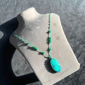 Colar de micromacramê: Joias Boho de Azurita