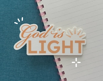 Waterproof Christian Sticker | God is Light | Bible, Faith, Jesus