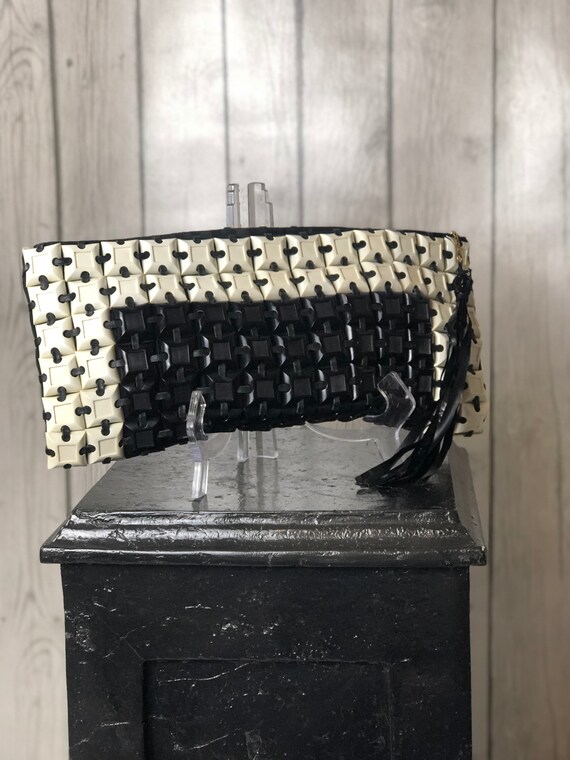 1940’s Vintage Black White Checkerboard Plasticfle