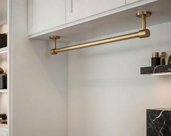 Asta appendiabiti moderna in ottone: asta appendiabiti a parete, asta appendiabiti minimalista