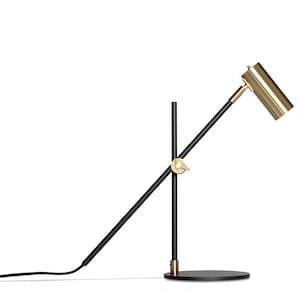 Moderne koperen bureaulamp uit het midden van de eeuw: verstelbare taakverlichting op zwenkarm