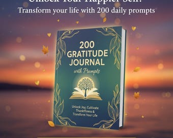 Gratitude Journal with 200 Prompts | Daily Mindfulness Gift