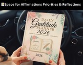 2026 Gratitude Journal: Daily Mindfulness Planner (Printable PDF + Canva Template + Digital Download)