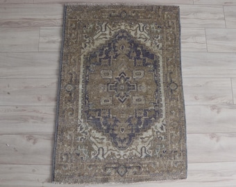 3x4 ft Turkish Medallion Rug, Oriental Afghan Handmade Rug, 2'75x4 foot Rug, Hand-Spun Wool Rug, Heriz Rug, Area Rug, Wall Hanging Rug