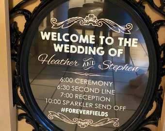 Printable Oval Wedding Reception Welcome Sign