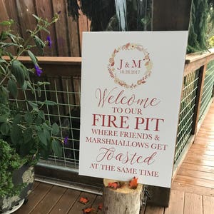 Printable Wedding Fire Pit Sign, Monogramed Fire Pit Sign, Fire Pit Sign for Your Wedding or Any Special Event