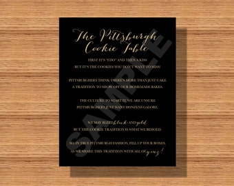 Pittsburgh Wedding Cookie Table Sign: Custom Digital File (PDF)
