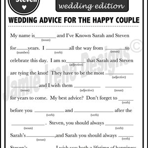 Printable Wedding Mad Libs A Fun Guest Book Alternative image 2