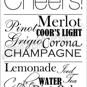 Custom Designed Wedding Bar Service Sign or Poster DIY Print-Ready image 2